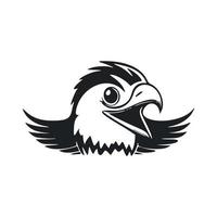 Black and white Lightweight logo with Attractive and cute eagle. vector