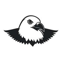 Black and white Simple logo with an adorable eagle vector