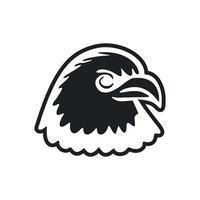 Black and white Simple logo with a charming and cute eagle. vector