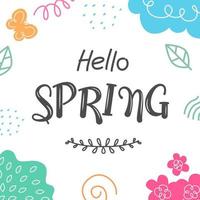 Template for posting social media in spring. vector