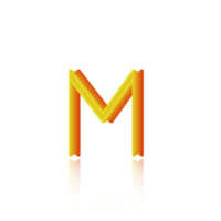 3d ilustração liquidificador texto alfabeto m em uma transparente fundo adequado para Projeto logotipo símbolos png