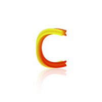 3d illustration blender text alphabet C on a transparent background suitable for design logo symbols png