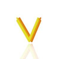 3d illustration blender text alphabet V on a transparent background suitable for design logo symbols png