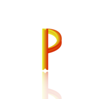 3d illustration blender text alphabet P on a transparent background suitable for design logo symbols png