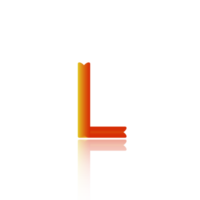 3d illustrazione miscelatore testo alfabeto l su un' trasparente sfondo adatto per design logo simboli png