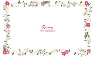 spring flower element circle frame vector