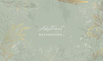 Luxury floral background with gold leaves vector