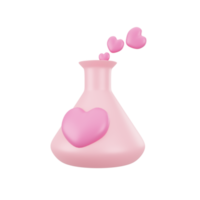 3d rosa flaska kärlek illustration ikon objekt png