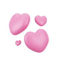 3d roze liefde illustratie icoon voorwerp png