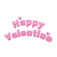 3d rosa Lycklig valentine illustration ikon objekt png