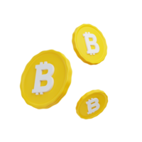 3d rendering bitcoin coin illustration object with transparent background png