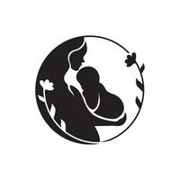 Mom and baby logo design vector with creative unique concept