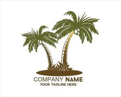 coconut tree grow lush logo vector