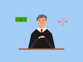 bribed judge vector illustration flat design