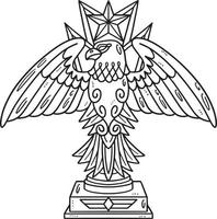 Memorial Trophy Isolated Coloring Page for Kids vector