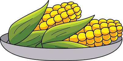 maíz, caricatura, coloreado, clipart, ilustración vector
