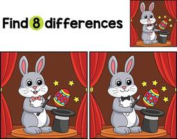 Easter Rabbit Magician Find The Differences vector