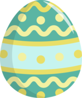 Green and Yellow Dot and Curve Line Drawing on Easter Egg PNG