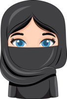 Cute Arab Girl Cartoon Character PNG