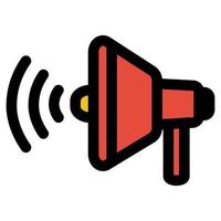 Marketing megaphone icon line isolated on white background. Black flat thin icon on modern outline style. Linear symbol and editable stroke. Simple and pixel perfect stroke vector illustration.