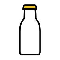 línea de icono de botella de leche aislada sobre fondo blanco. icono negro plano y delgado en el estilo de contorno moderno. símbolo lineal y trazo editable. ilustración de vector de trazo simple y perfecto de píxeles