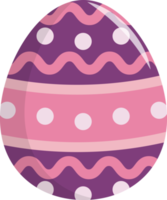 Purple and Pink Dot and Curve Line Drawing on Easter Egg PNG