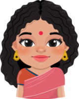 mignonne Indien fille dessin animé personnage png