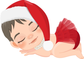 Baby Claus with Cute Baby Girl Cartoon Character png
