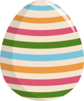 Cream and Colorful Line Drawing on Easter Egg PNG