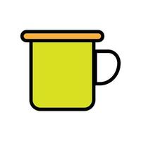 línea de icono de taza de peltre aislada sobre fondo blanco. icono negro plano y delgado en el estilo de contorno moderno. símbolo lineal y trazo editable. ilustración de vector de trazo simple y perfecto de píxeles