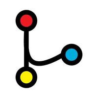 Git merge icon line isolated on white background. Black flat thin icon on modern outline style. Linear symbol and editable stroke. Simple and pixel perfect stroke vector illustration.