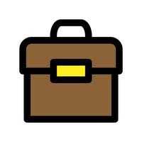 Briefcase icon line isolated on white background. Black flat thin icon on modern outline style. Linear symbol and editable stroke. Simple and pixel perfect stroke vector illustration
