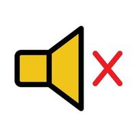 Sound mute icon line isolated on white background. Black flat thin icon on modern outline style. Linear symbol and editable stroke. Simple and pixel perfect stroke vector illustration