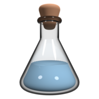 3d alchemy mixture icon. 3d magic poison icon illustration. Alchemy 3d icon. 3d render illustration of poison in glass with cork png