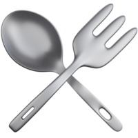 3d interpretazione forchetta e cucchiaio isolato png
