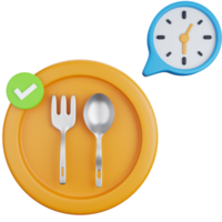 3D Rendering mealtime illustration isolated png