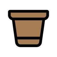 Flower pot icon line isolated on white background. Black flat thin icon on modern outline style. Linear symbol and editable stroke. Simple and pixel perfect stroke vector illustration