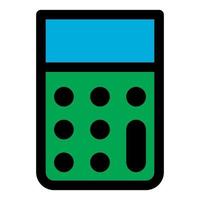 línea de icono de calculadora aislada sobre fondo blanco. icono negro plano y delgado en el estilo de contorno moderno. símbolo lineal y trazo editable. ilustración de vector de trazo simple y perfecto de píxeles.