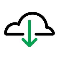 Cloud download icon line isolated on white background. Black flat thin icon on modern outline style. Linear symbol and editable stroke. Simple and pixel perfect stroke vector illustration.