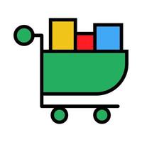 Full shopping cart icon line isolated on white background. Black flat thin icon on modern outline style. Linear symbol and editable stroke. Simple and pixel perfect stroke vector illustration