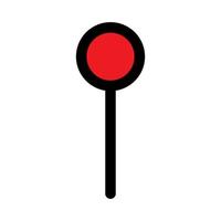 Pin icon line isolated on white background. Black flat thin icon on modern outline style. Linear symbol and editable stroke. Simple and pixel perfect stroke vector illustration.