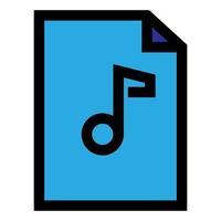 línea de icono de archivo de música aislada sobre fondo blanco. icono negro plano y delgado en el estilo de contorno moderno. símbolo lineal y trazo editable. ilustración de vector de trazo simple y perfecto de píxeles.