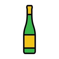 línea de icono de botella de vino aislada sobre fondo blanco. icono negro plano y delgado en el estilo de contorno moderno. símbolo lineal y trazo editable. ilustración de vector de trazo simple y perfecto de píxeles