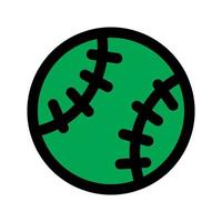 línea de icono de pelota de béisbol aislada sobre fondo blanco. icono negro plano y delgado en el estilo de contorno moderno. símbolo lineal y trazo editable. ilustración de vector de trazo simple y perfecto de píxeles.