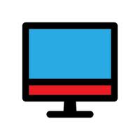 Computer monitor icon line isolated on white background. Black flat thin icon on modern outline style. Linear symbol and editable stroke. Simple and pixel perfect stroke vector illustration