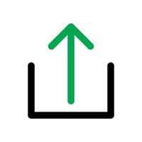 Upload icon line isolated on white background. Black flat thin icon on modern outline style. Linear symbol and editable stroke. Simple and pixel perfect stroke vector illustration.