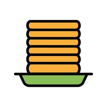 Pancakes icon line isolated on white background. Black flat thin icon on modern outline style. Linear symbol and editable stroke. Simple and pixel perfect stroke vector illustration