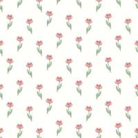 watercolor tiny wild flower botanical seamless pattern vector