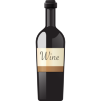 vino botella plano laico png