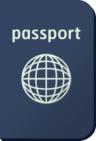 Voyage plat allonger passeport objet élément. png